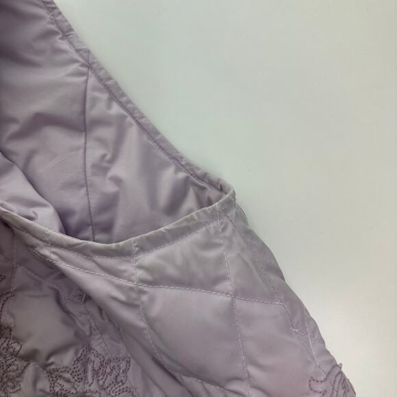 Eddie Bauer Lavender Premium Goose Down Quilted Vest Embroidered Womens Medium M - Picture 6 of 12